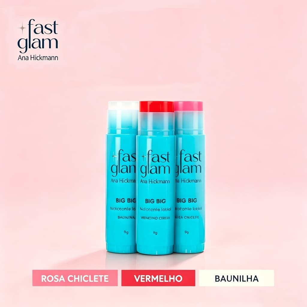 Ana Hickmann Hidratante Labial Big Big 9g 3 Aromas Hidratação Profunda Não Pegajoso Cuidado Diário