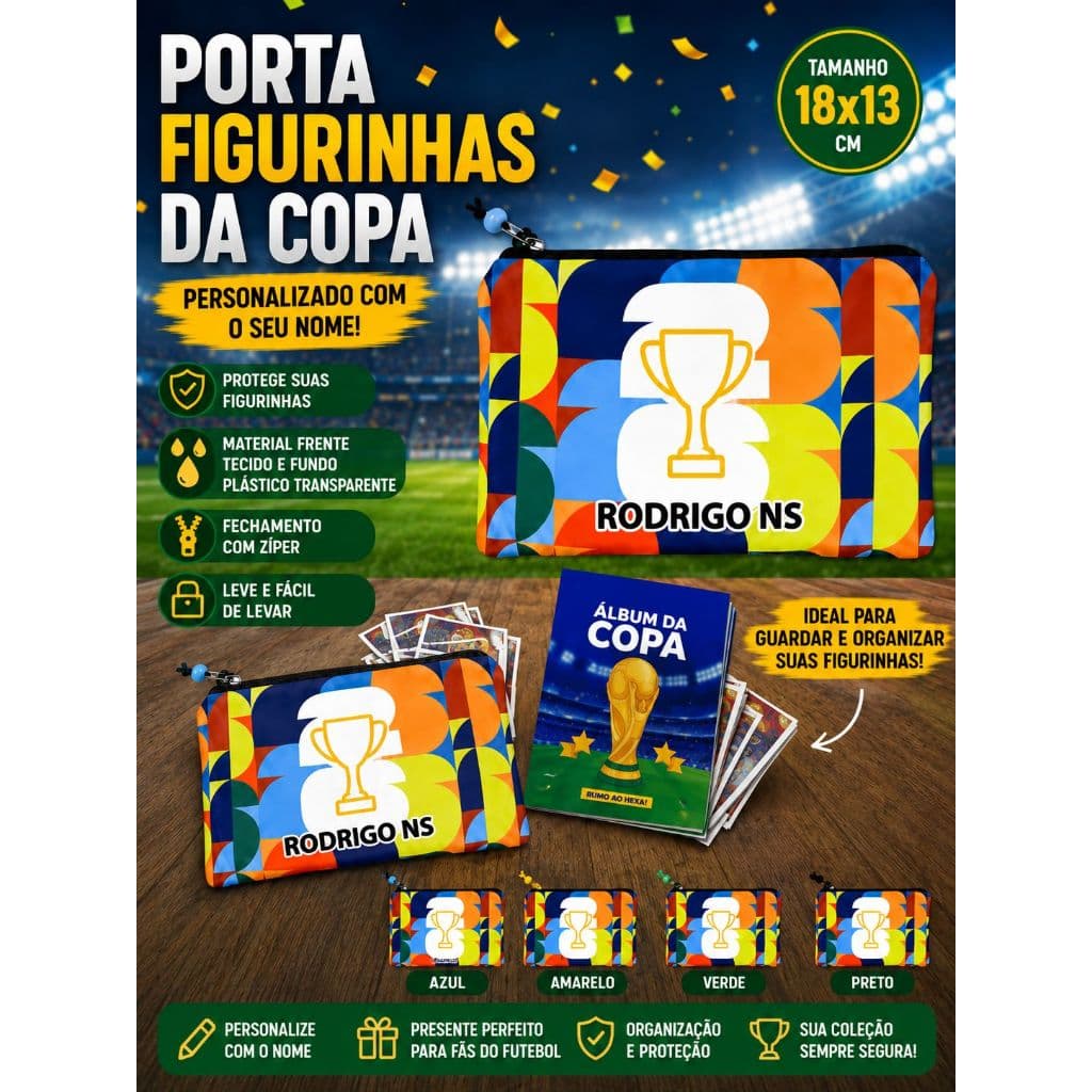 PORTA FIGURINHAS DA COPA PERSONALIZADO - NECESSARIE