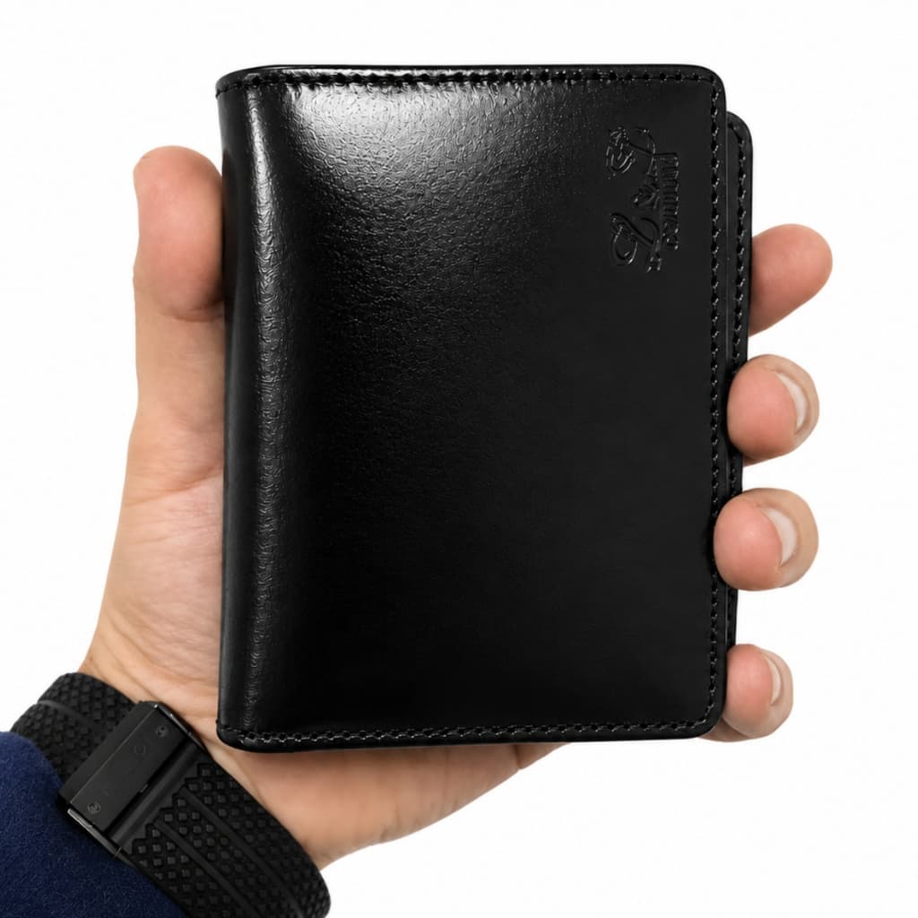 Carteira de Couro Legítimo Masculina Porta Cartão Dinheiro Cabe CNH Documentos Carteira de Bolso Promoção
