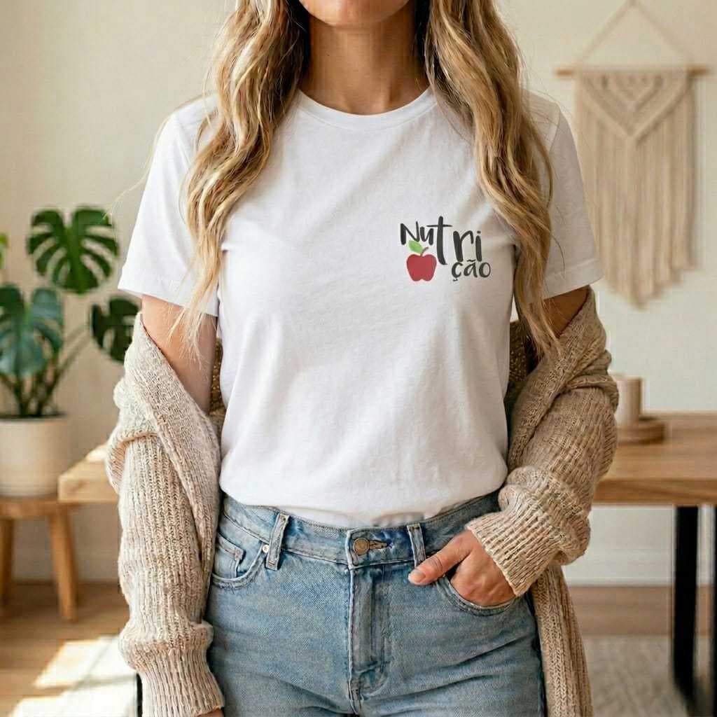 Camiseta Nutrição de Algodão Premium: Estilo e Orgulho da Sua Profissão! Compre Agora
