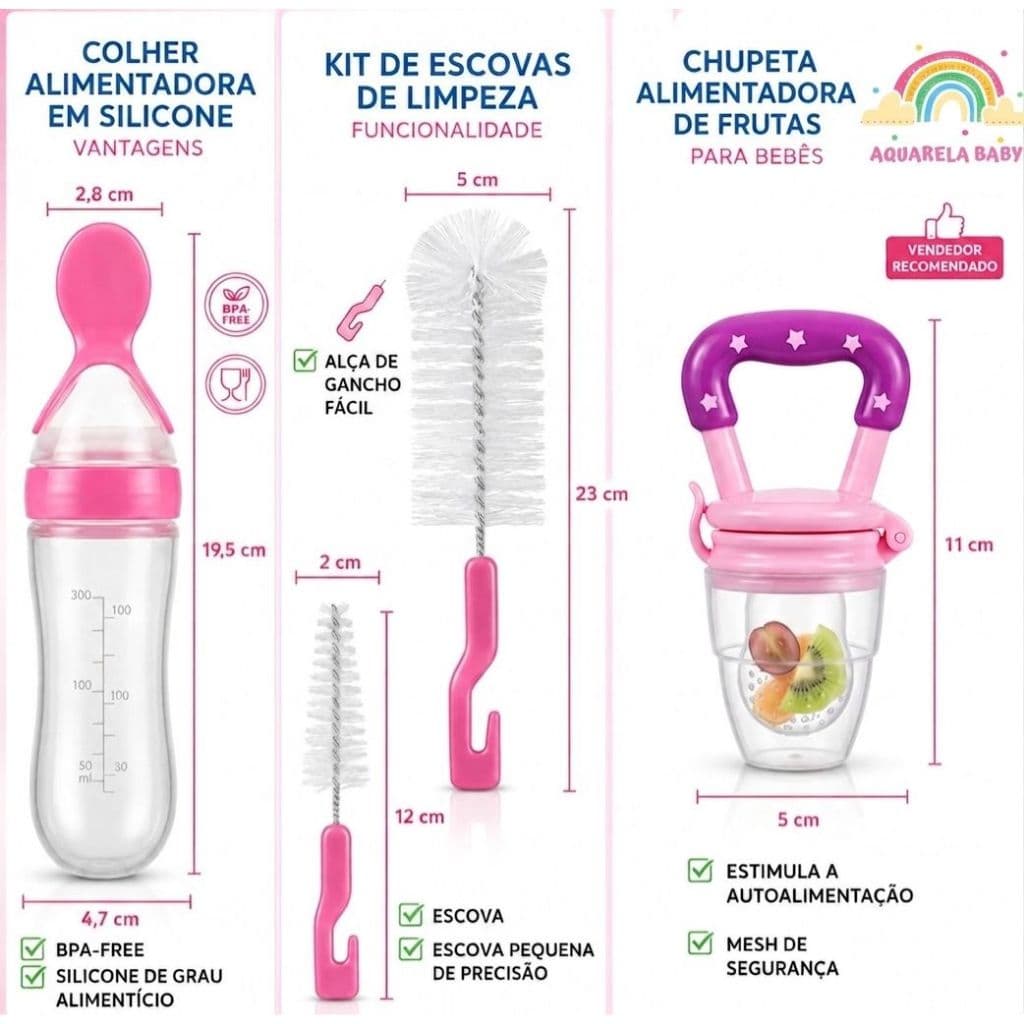 Colher Dosadora - Escova De Lavar Mamadeira - Chupeta alimentadora