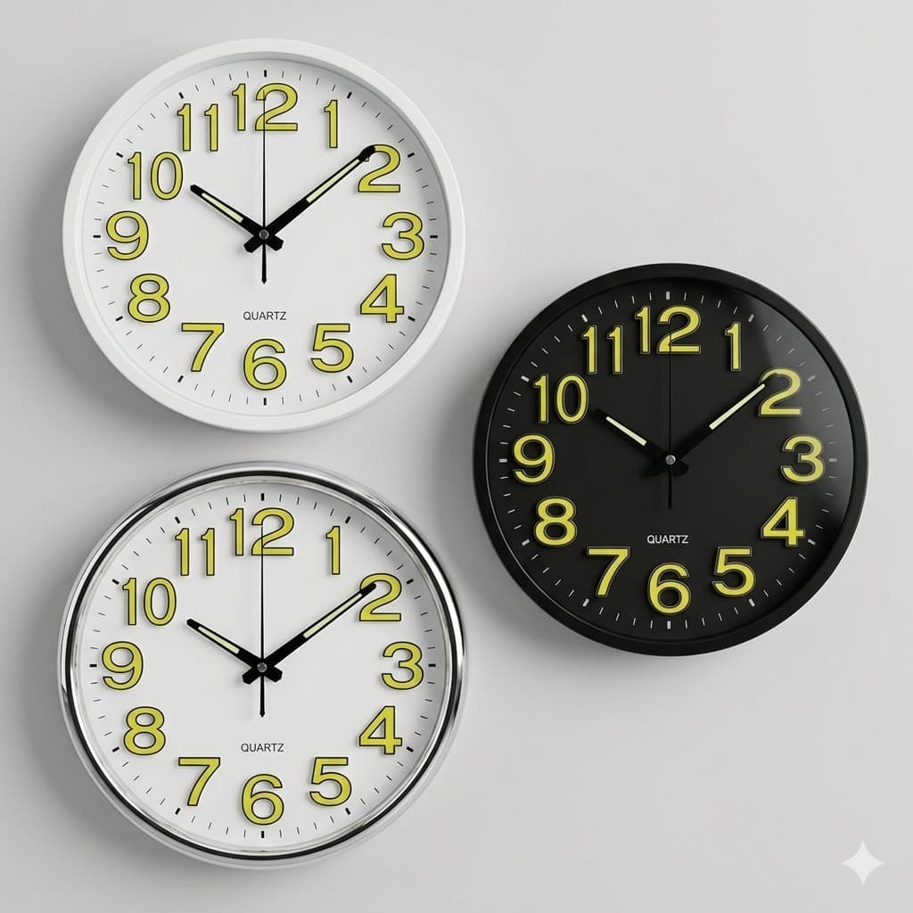 Relógio de Parede Moderno 30cm Silencioso Quartz Design Minimalista Premium