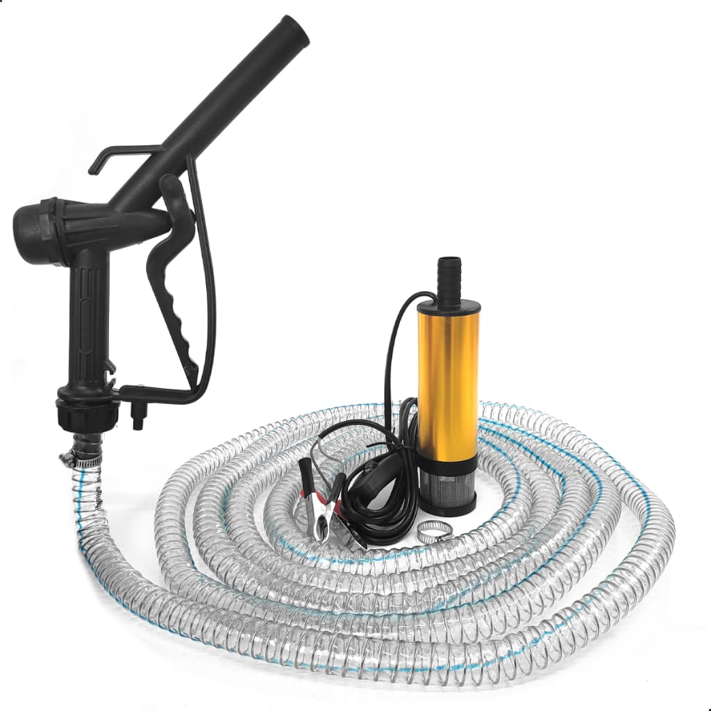 Bomba Submersivel Completo + Pistola + Mangueira 12v Limpeza Transferencia Óleo Água 80w 30l