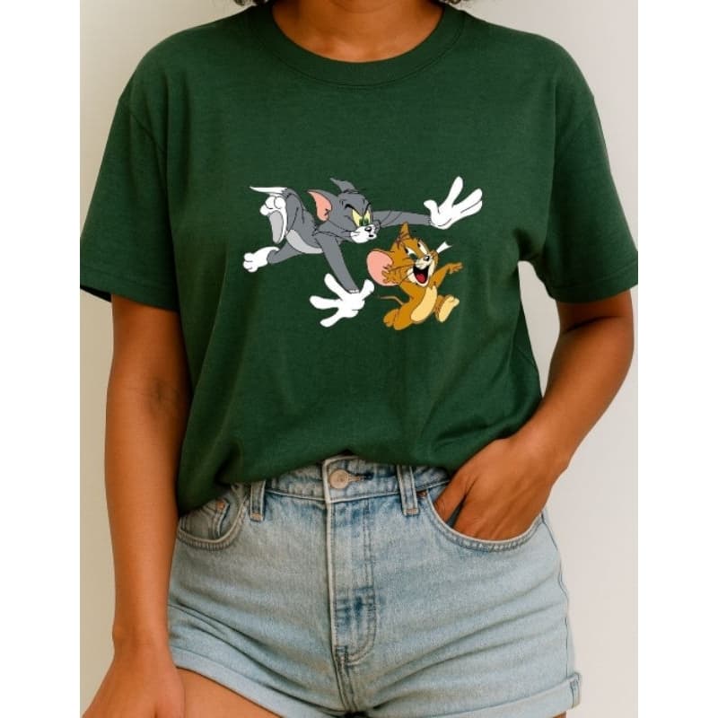 Camiseta inspirada no Tom e Jerry  - Desenho Animado Anos 90 Vintage