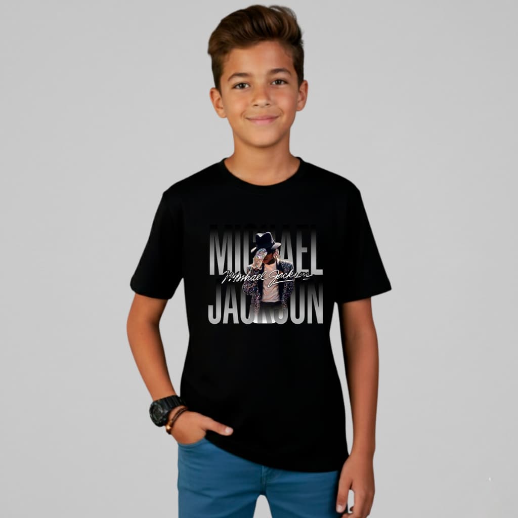 Camiseta infantil Michael Jackson Rei do Pop zuma 3