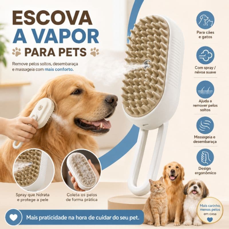Escova Elétrica 3 em 1 para Pets