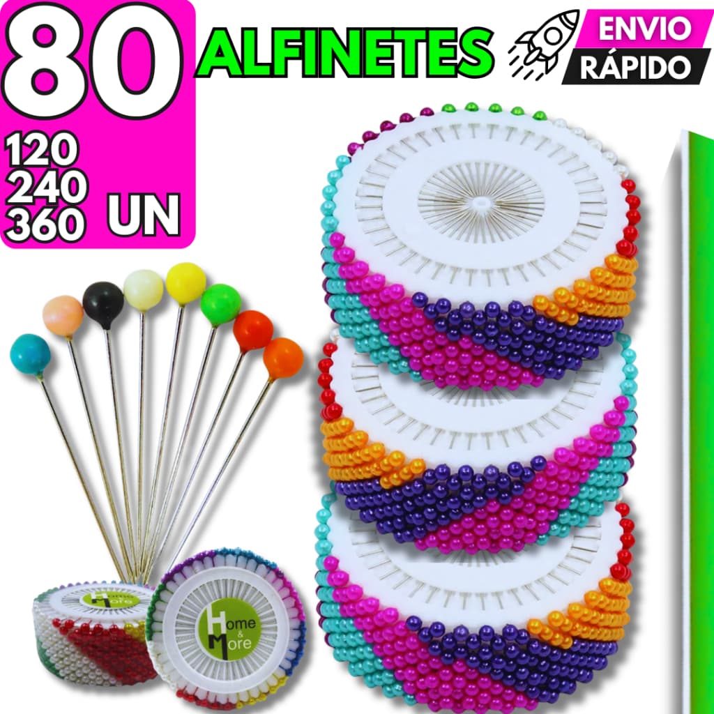 Alfinete Cabeça Colorida Para Costura Marcações Barra Vestido Calça Costureira Coloridos