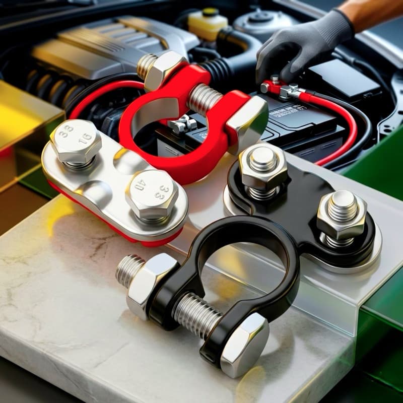 Terminal de Bateria Universal Carro Moto Par Conector Polo Positivo Negativo Reforçado