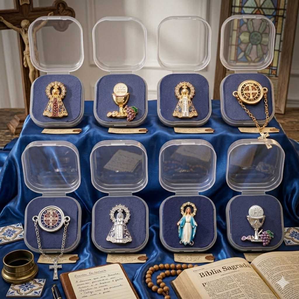 Broche De São Bento Religioso Nossa Senhora, Ns Graças, 1 Eucaristia Item Decorativo Para Roupas
