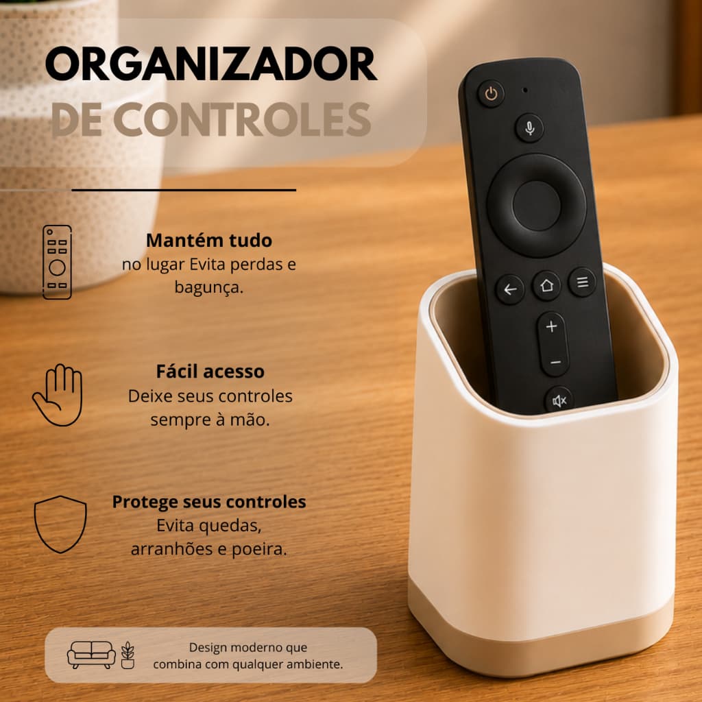 Suporte Organizador de Controles Remotos – Modelos com 1, 2 ou 3 Compartimentos