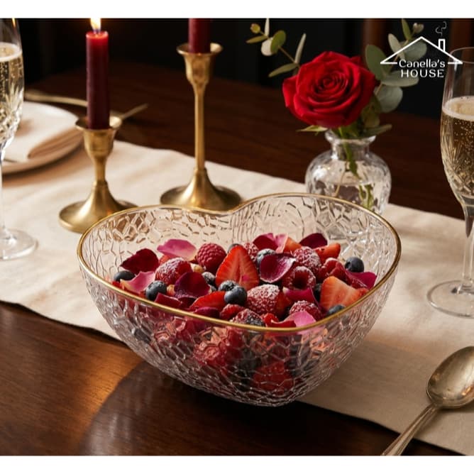 Bowl Formato Coração Plástico Acrílico Tigela 18,5cm Luxo Porta Doces Saladas Frutas Decoração