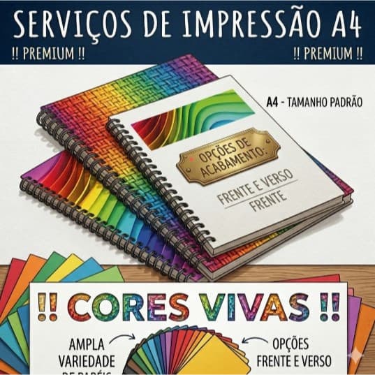 Impressão de Apostila de 50 até 200 páginas - Colorida ou Preto e Branco - 1 Encadernação Inclusa Frente e Verso