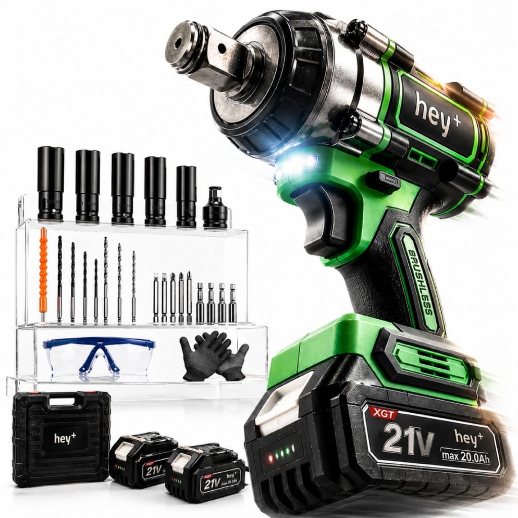 Parafusadeira Furadeira E Chave De Impacto 21V 480nm E 2 Baterias Sem Fio Soquetes Com Maleta Profissional
