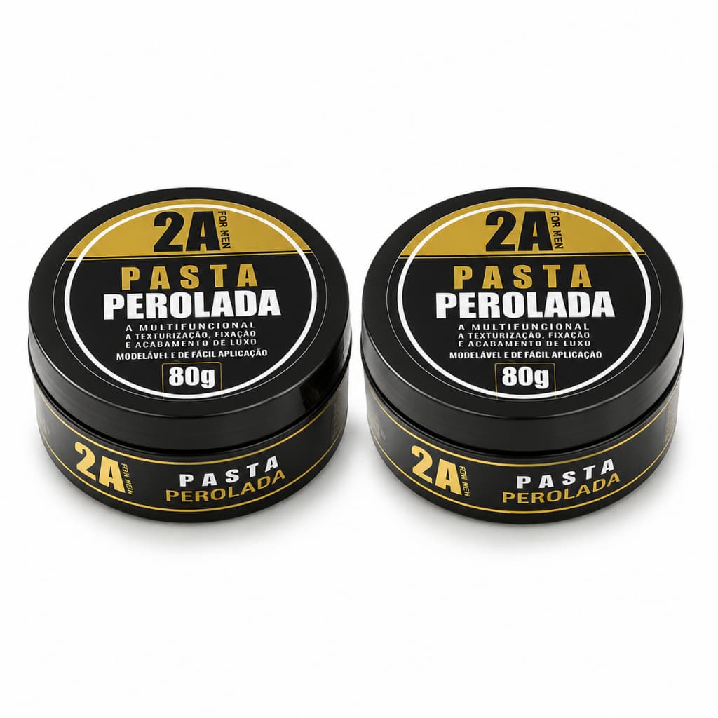 Kit 2 Pomadas Modeladoras Masculinas Peroladas 80g 2A Para Cabelo Sem Forma Definição e Controle