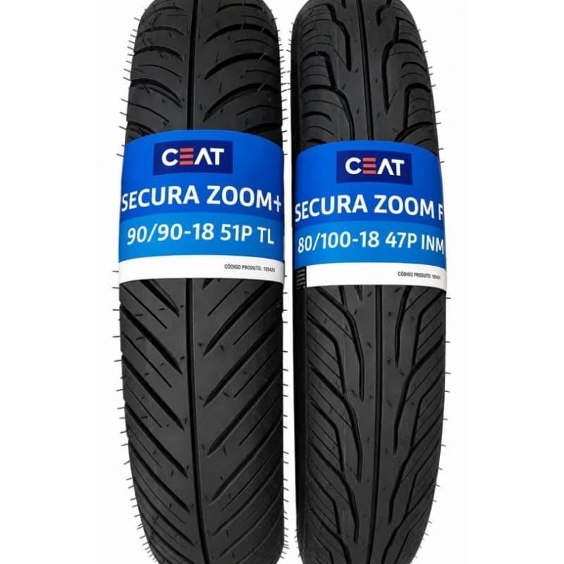 Kit Pneus CEAT Secura Zoom 80/100-18 + 90/90-18(CG 150,160,125)