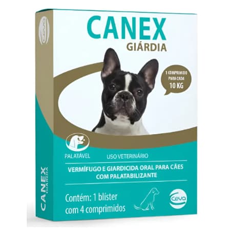 Vermífugo e Giardicida Canex Giardia Ceva - 4 Comprimidos
