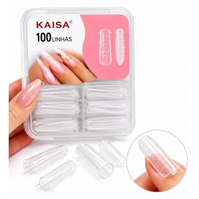 Molde F1 Curvatura C 100 Unidades KAISA – Alongamento de Unhas Profissional Fácil e Rápido