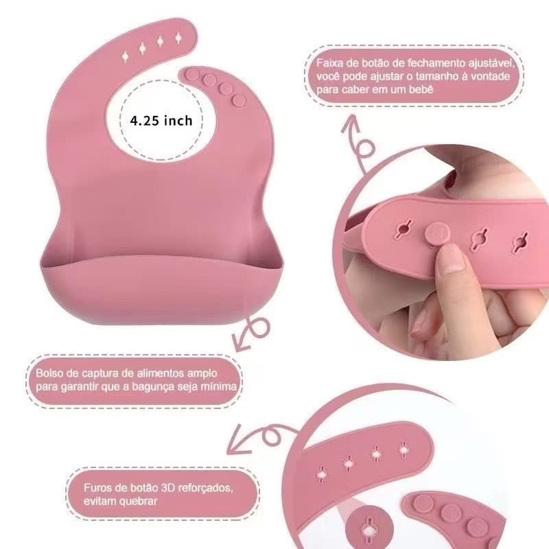 Conjunto Infantil de Silicone 8 Peças , Resistente ao Calor, Ideal para Alimentação Autônoma