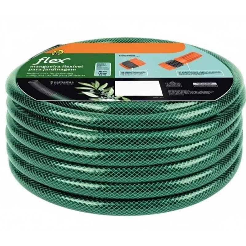 Mangueira Jardim Trançada Flexível Reforçada 10 15 20 25 30 Metros com Esguicho Grátis Alta Resistência