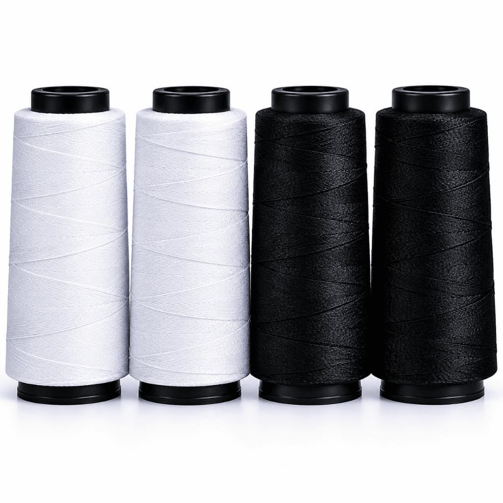Linha Reta 2.000 Jardas (Kit 2 Cones) Branco ou Preto Numero 120 Alta Qualidade Maquina Costura
