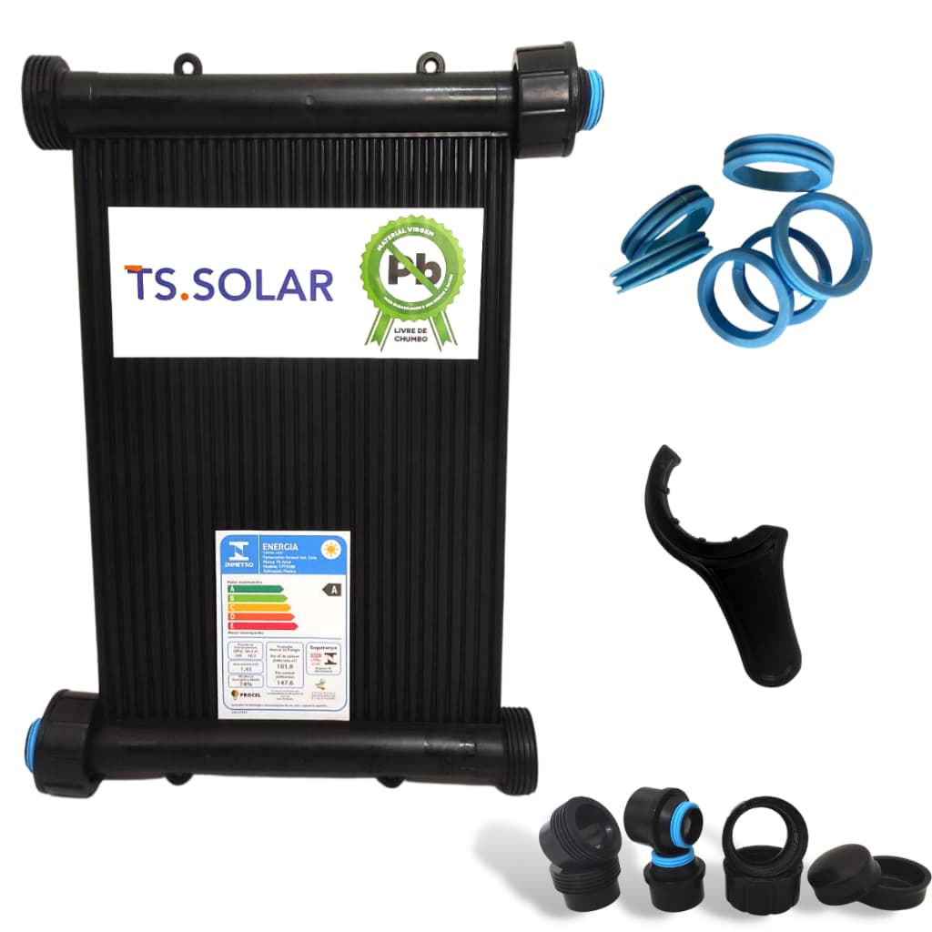 Kit Aquecimento Solar Piscina TS Solar 2m – 1 Placa + Kit Instalação 0,60m²