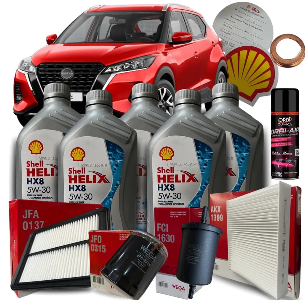 Kit Revisão Troca Oleo 5w30 Nissan Kicks 1.6 16v 2016 2017 2018 2019 2020 2021 2022 2023 2024 2025.