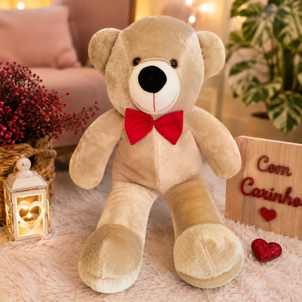 Urso Pelúcia Grande Teddy 70cm Antialérgico