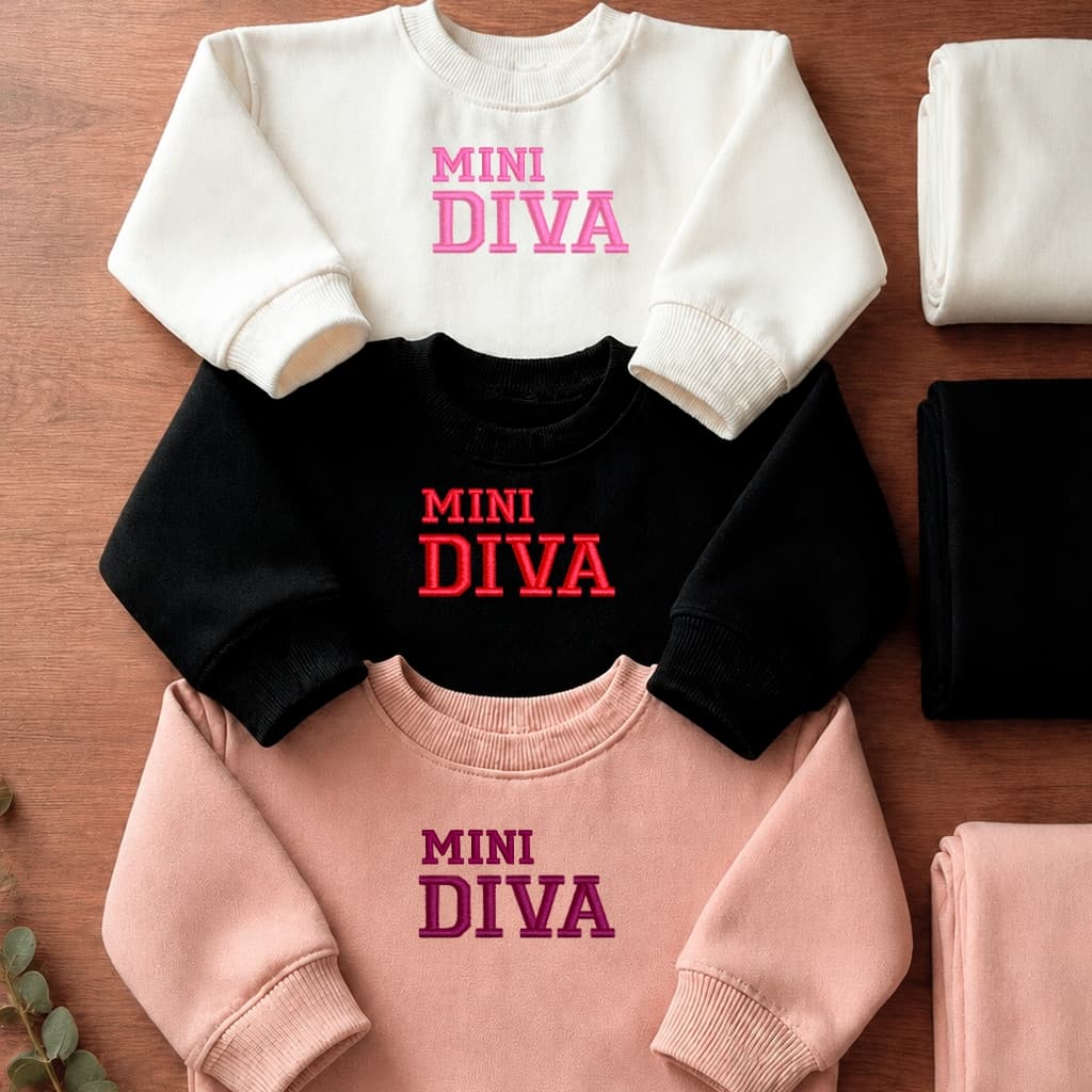 Conjuntinho Moletom Infantil Bebê Blusa + Calça (BORDADO) MINI DIVA