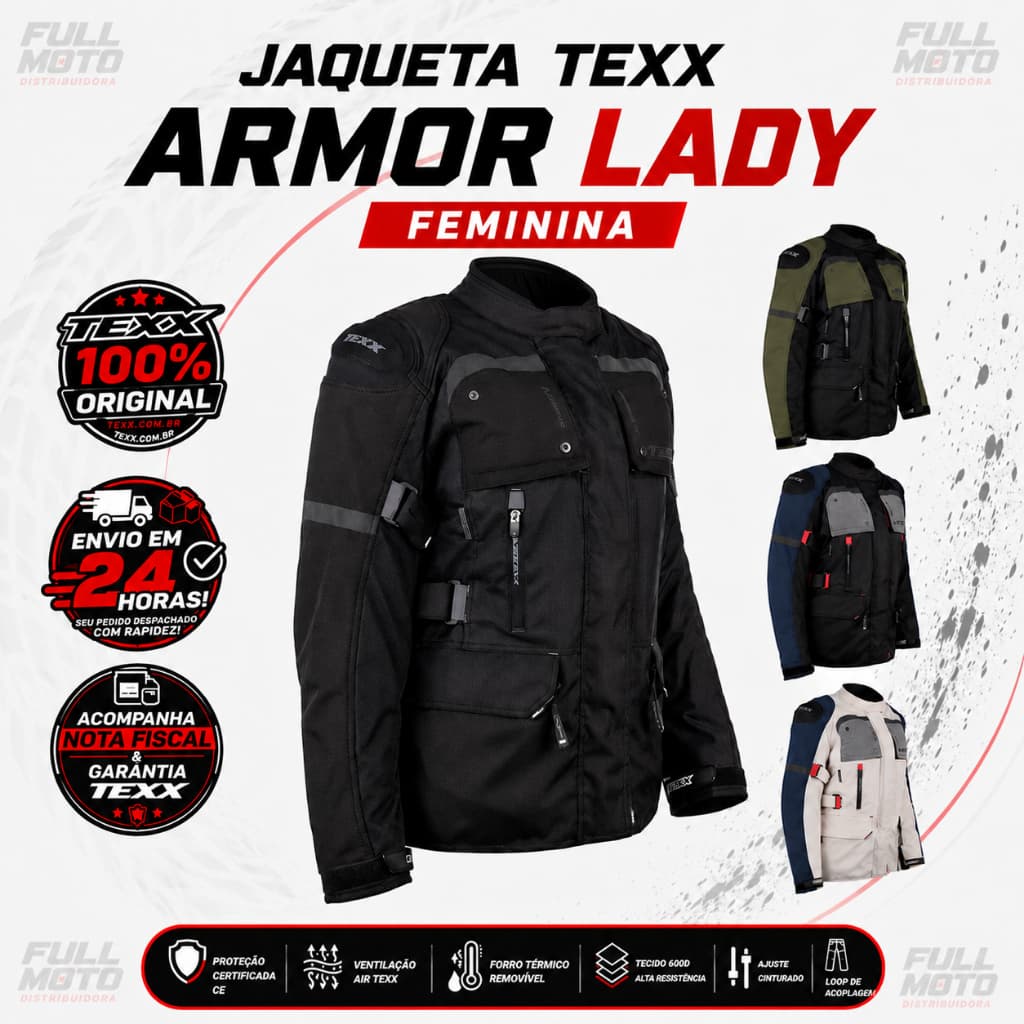 Jaqueta Feminina Texx Armor Lady Moto Motociclista Parca Original Texx