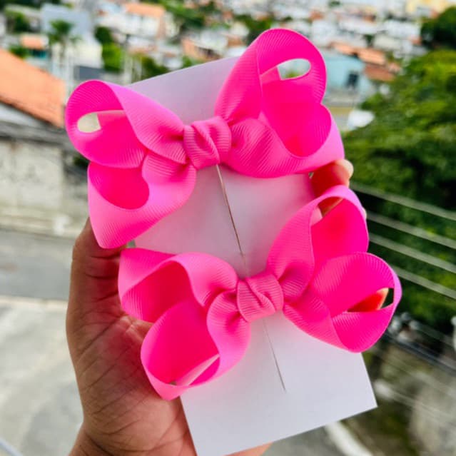 Laço Boutique 5.5 no Bico de Pato — Rosa Pink