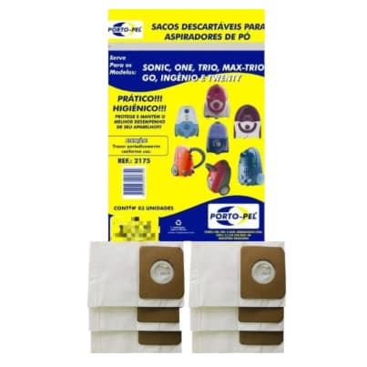 Kit 6 Sacos Aspirador Pó Electrolux Sonic Trio One Max-trio(2175)