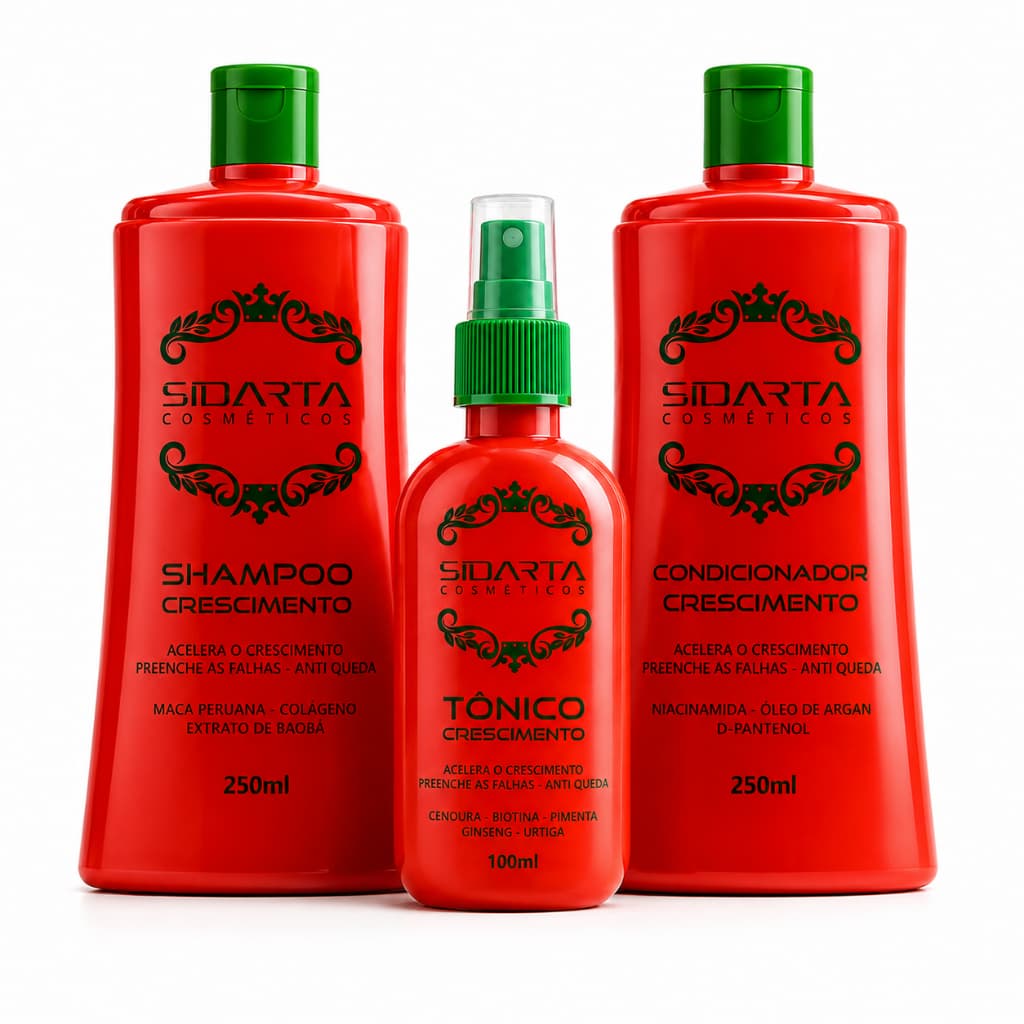 KIT PRO 3x3 (CF) SIDARTA - Tônico Explosivo + Shampoo + Condicionador | SIDARTA COSMÉTICOS