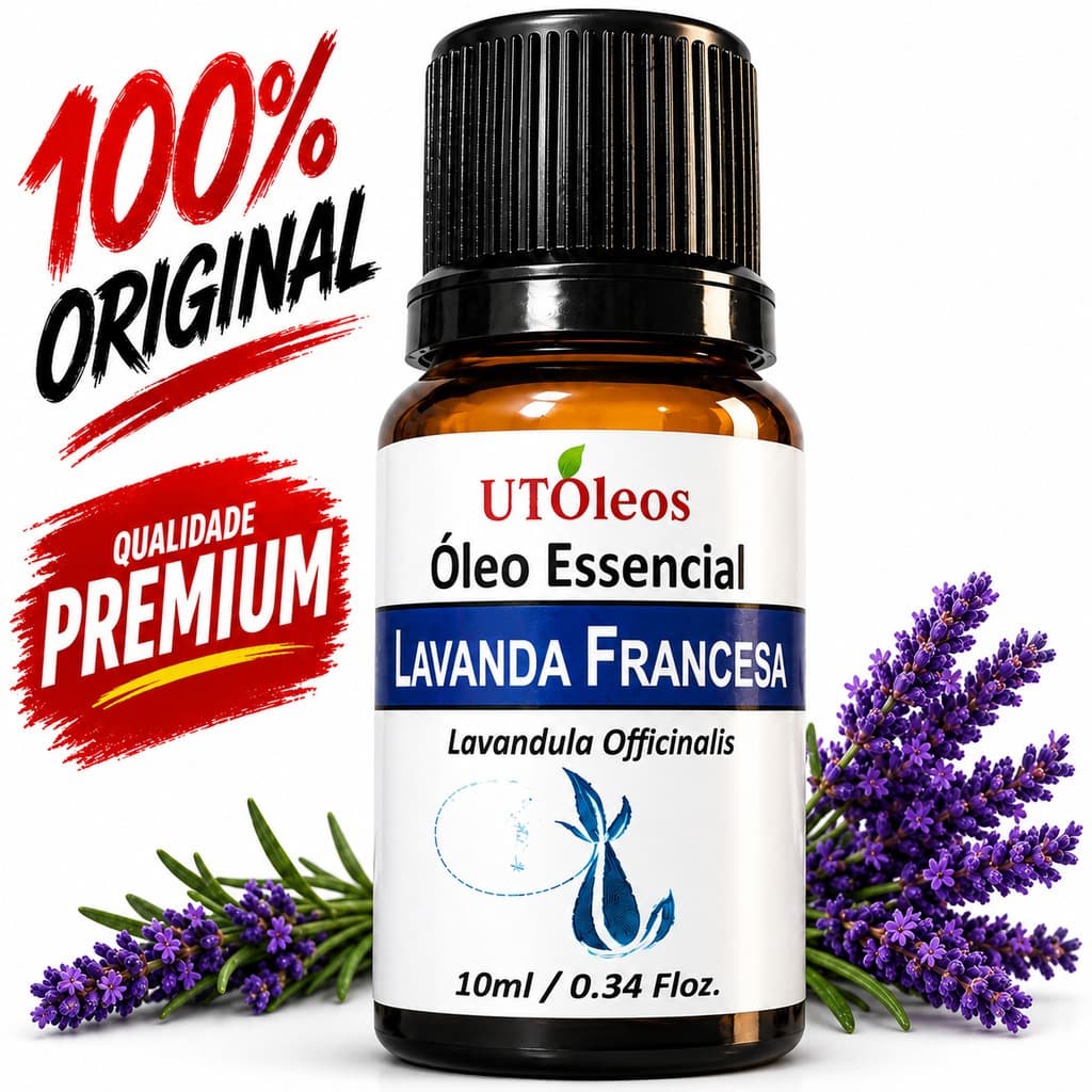 Óleo Essencial De Lavanda Francesa Puro 10ml Aroma Natural Difusor Com Gotejador Premium