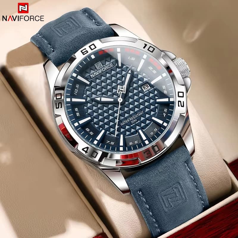 NAVIFORCE Relógio Masculino de Quartzo Luxo À Prova D'água 3ATM Com Calendário Relógio Autêntico