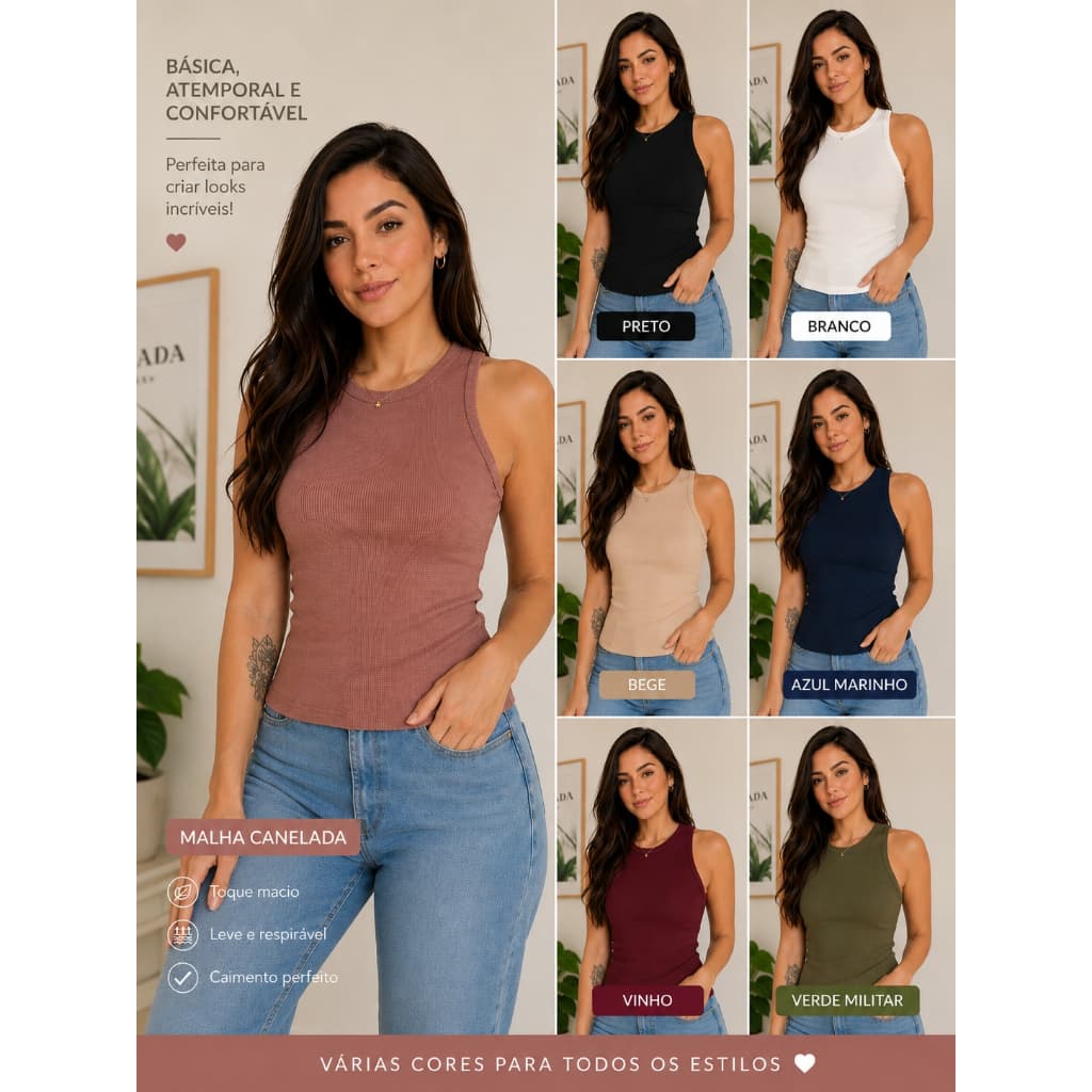 Kit 3 unidades Blusa feminina  premium