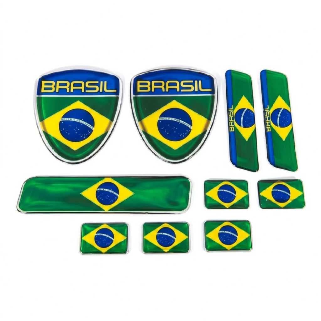 Adesivos 3D Resinado Bandeira Do Brasil para Carro Motos, Notebook  superficie lisas