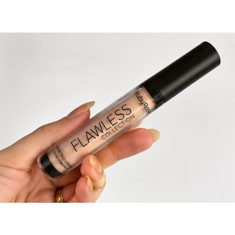 Corretivo Líquido Ruby Rose Flawless Collection Nude 1 Alta Cobertura para Olheiras, Maquiagem Facial Corretivo Matte N1