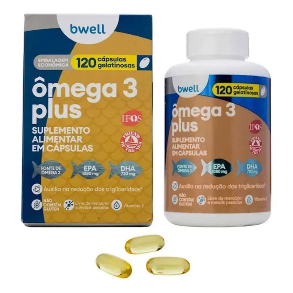 Omega 3 Plus Bwell 60 Cápsulas Sabor Sem Sabor