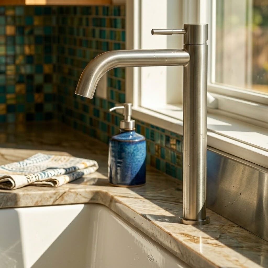 Torneira Lopazzi Clean Alta de 30cm com três opções de cores Para Bancada Banheiro Cuba Pia Lavabo Lavatório Cozinha