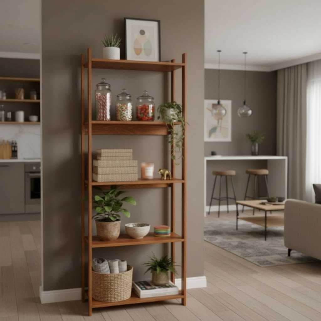 EXCLUSIVO - Estante Organizadora Livreiro Estilo Industrial MDP Escritorio Prateleira Sala Cozinha Decoração NATURE