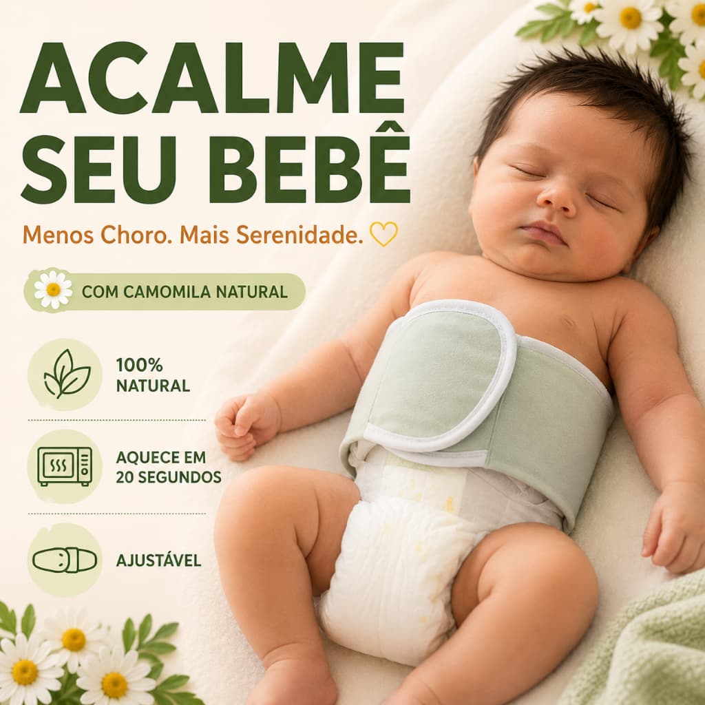 Faixa Cinta Térmica Anti Cólica Bebê Bolsa Sementes Ervas Alívio Gases Recém Nascido Cinta Abdominal