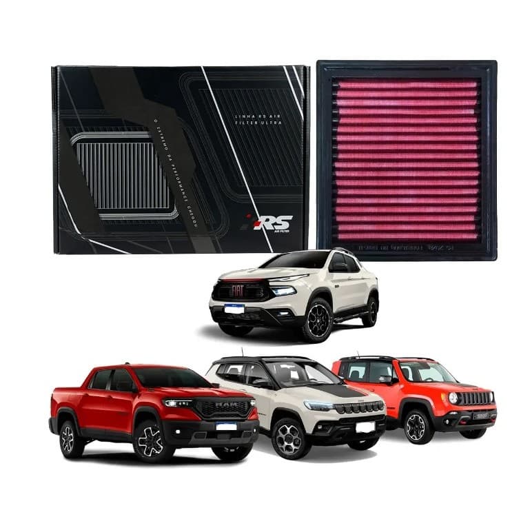 Filtro de Ar Esportivo Rs2978 Inbox Jeep Rampage/Toro/Compass/Renegade 1.8/2.0T de 2015 a 2023.