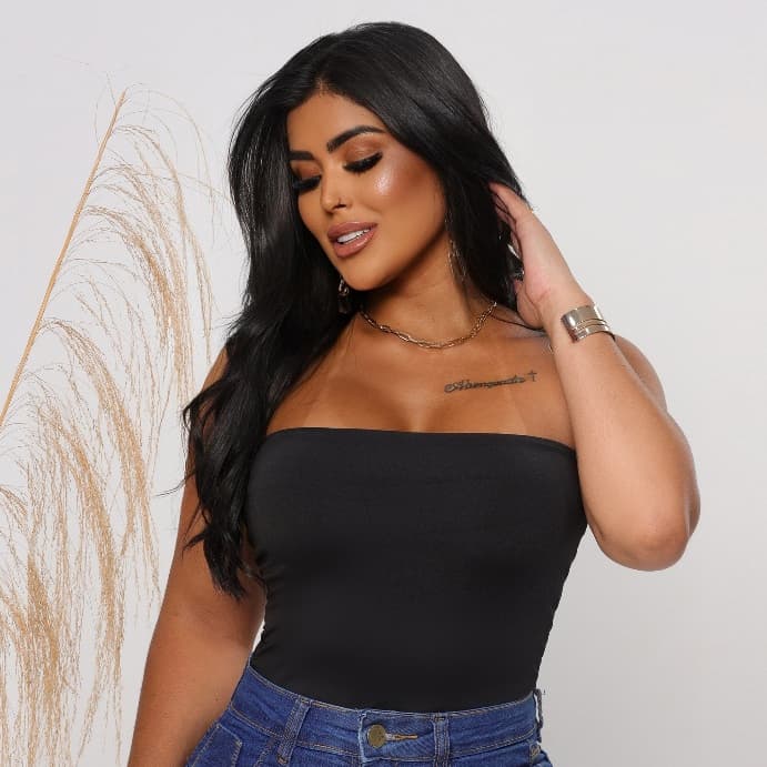 Body Feminino Tomara Que Caia Forro Duplo Sem Alça Modelador Básico Confortável