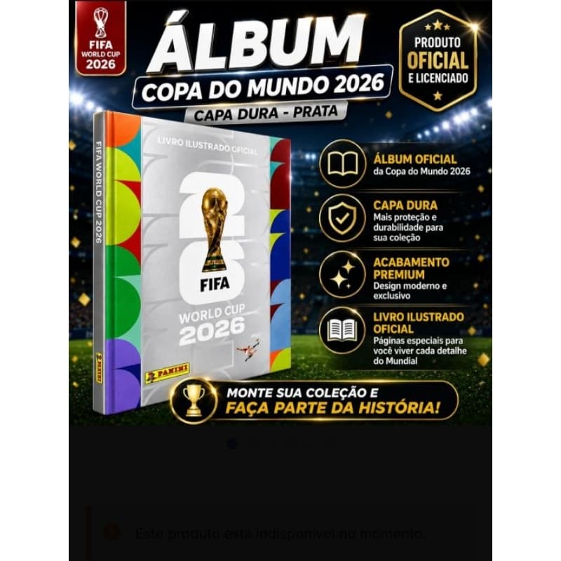 Copa Do Mundo 2026 - Álbum Capa Dura Prata - FIFA WORLD CUP 2026™️