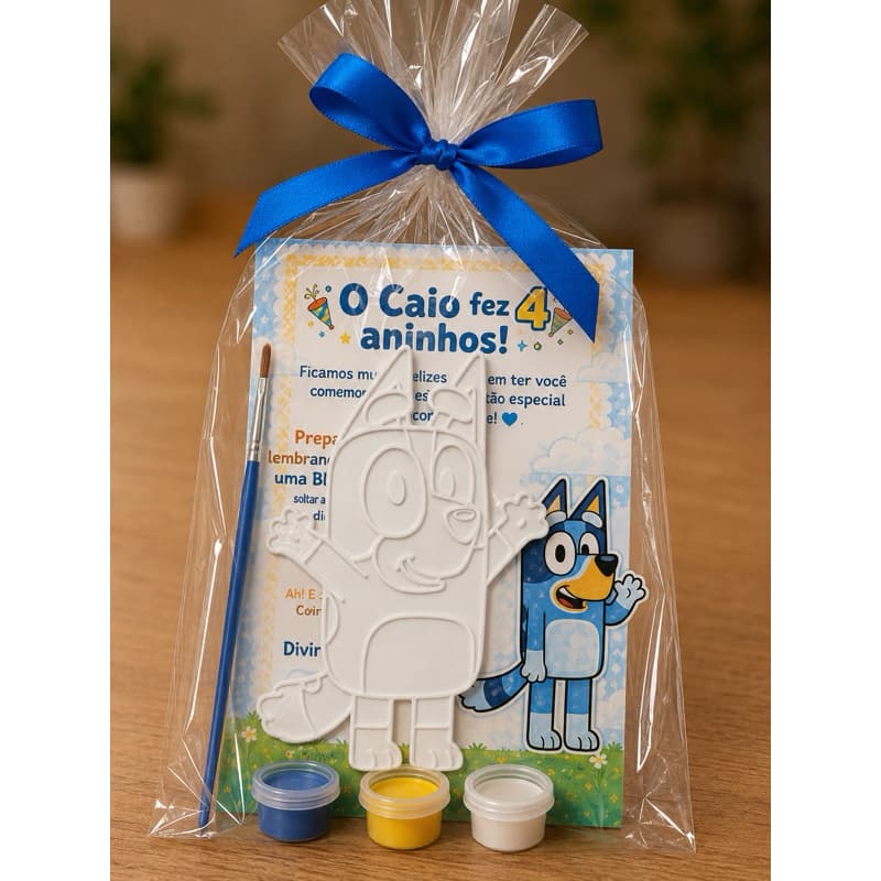 Kit Placa 3D Para Colorir Bluey Infantil Reutilizável Personagens | Lembrancinha