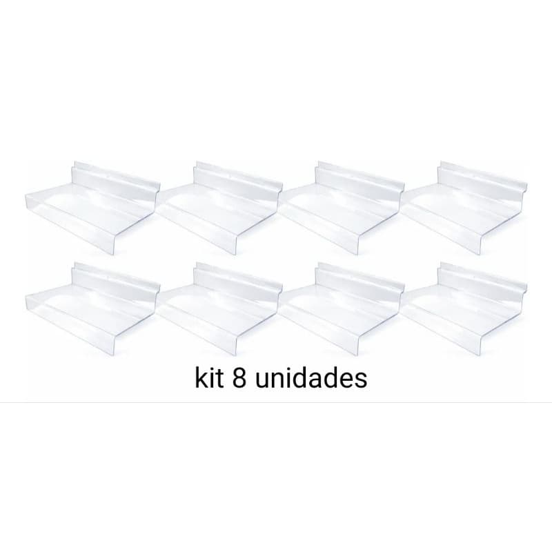 kit 8 suportes expositor acrílico para painel canaletado