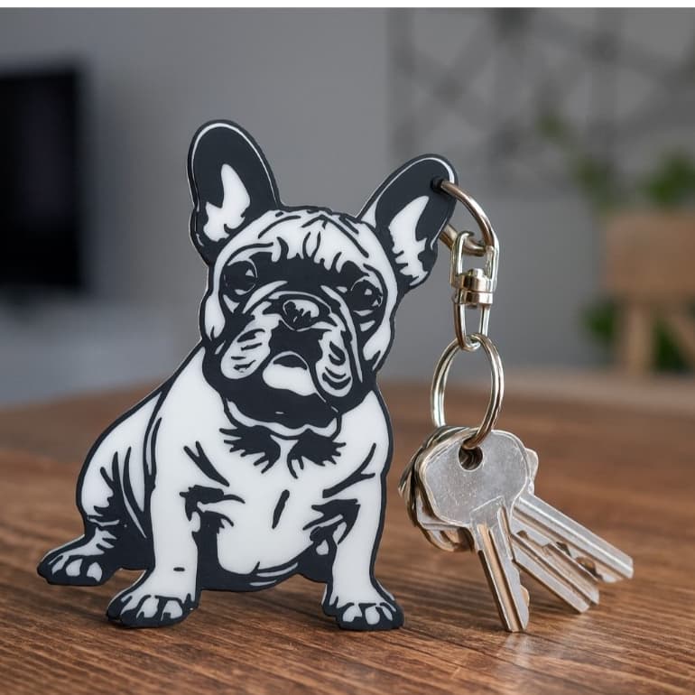 Chaveiro Bulldog Francês Decorativo | Presente Criativo para Quem Ama Pets