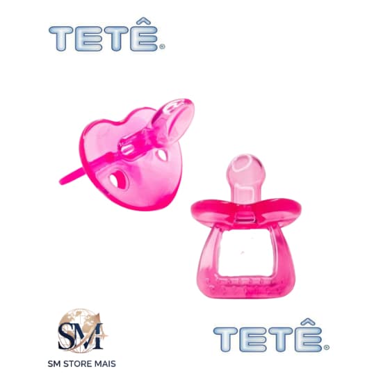 Chupeta Tetê 100% Silicone - Alta Qualidade e Conforto - Rosa Unidade
