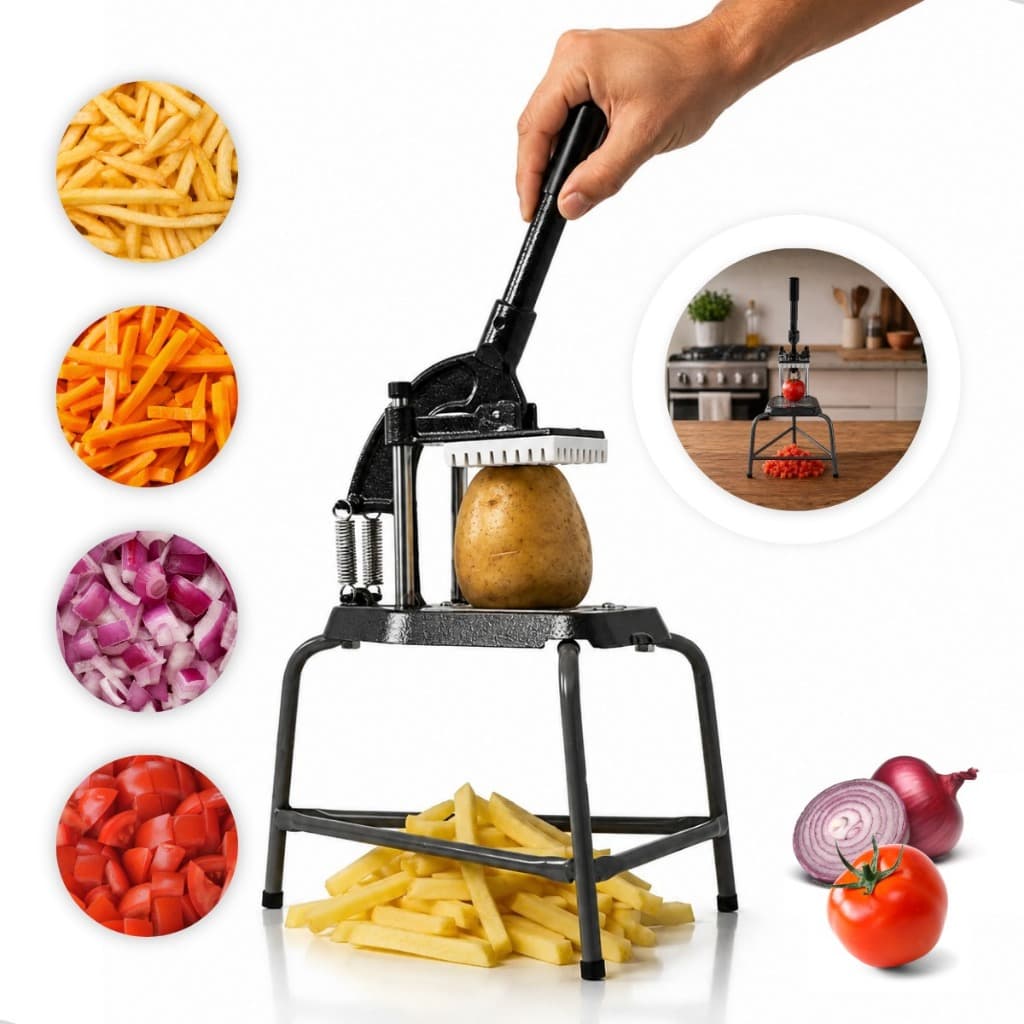 Cortador Picador De Legumes Tripé Médio Mesa Batata Tomate Pepino Fatiador Tripé Resistente e Robusto