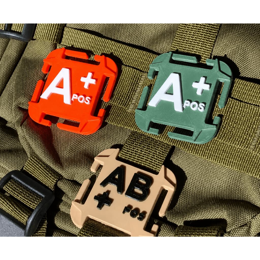 Patch Grupo Sanguíneo EDC para Mochila Tática Tag Tipo Sanguíneo para Coletes e Equipamentos MOLLE